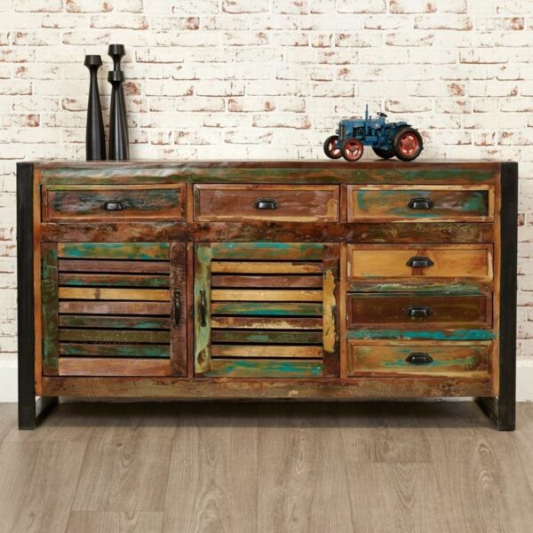 Reclaimed Nirvana Solid Wood 6 Drawers 2 Door Sideboard