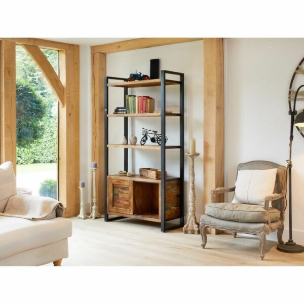 Reclaimed Nirvana Solid Wood Sliding Door Bookshelf