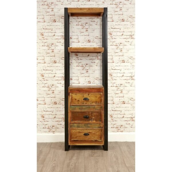 Reclaimed Nirvana Solid Wood 3 Drawer Tall Bookshelf