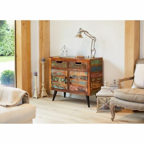 Reclaimed Nirvana Solid Wood 2 Drawers 2 Shelf Sideboard