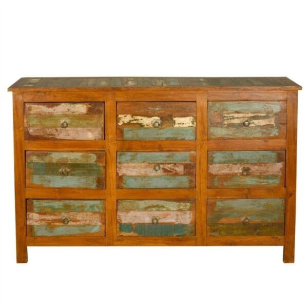 Reclaimed Nirvana Solid Wood 9 Drawer Chest of Drawers