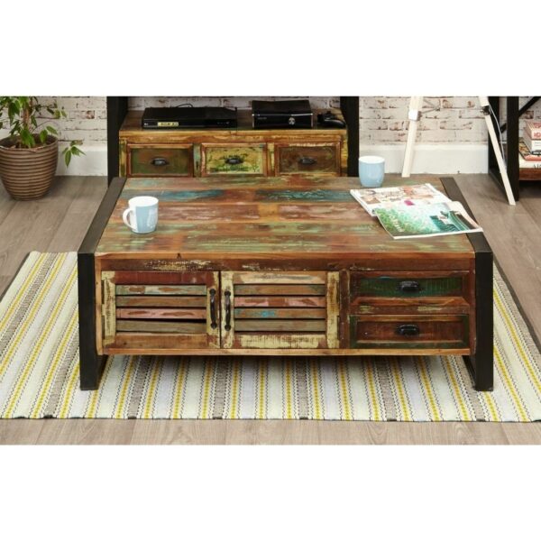 Reclaimed Nirvana Solid Wood 4 Drawer Coffee Table