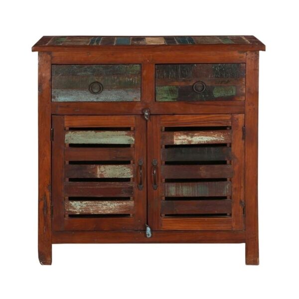 Reclaimed Nirvana Solid Wood 2 Drawer Shutter Door Cabinet