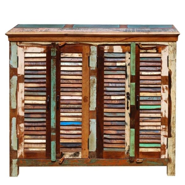 Reclaimed Nirvana Solid Wood Shutter Door Cabinet