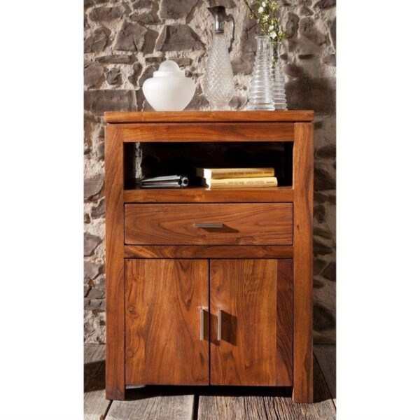 Modern Bonnat Solid Wood Small Cabinet With 1 Drawer 1 Shelf and 2 Doors