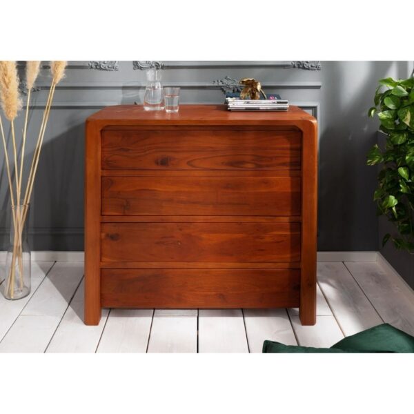 Modern Bonnat Solid Wood Brown Chest Of 4 Dresser