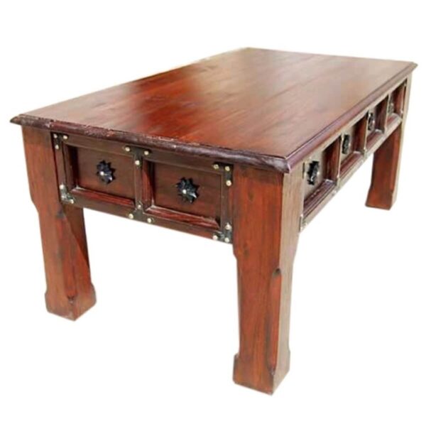 Modern Boston Solid Wood Iron Accents Coffee Table