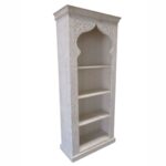 wooden bookshelves