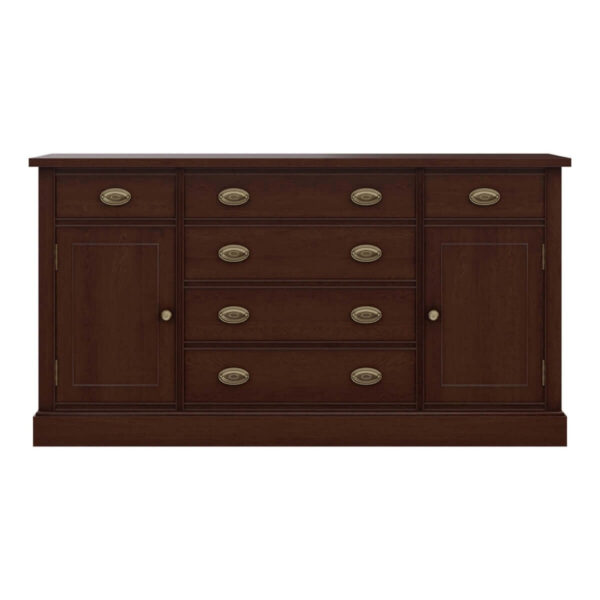 Modern Chrome Solid Wood 4 Drawer and 2 Door Large Buffet Sideboard