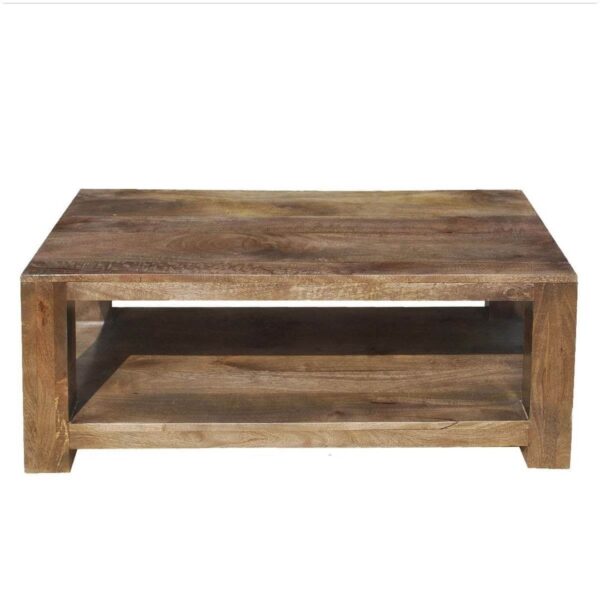 Modern Boston Solid Wood 2 Tier Natural Coffee Table