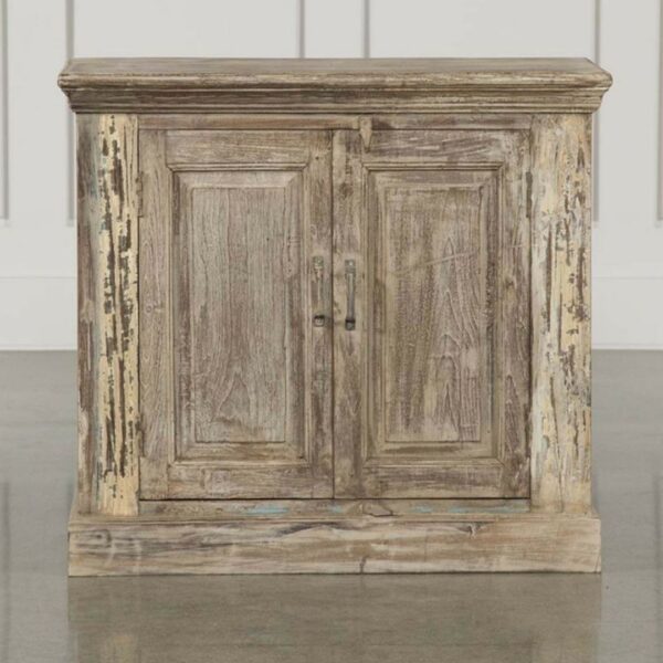 Modern Shutter Solid Wood Sideboard With 2 doors 2 Shelves