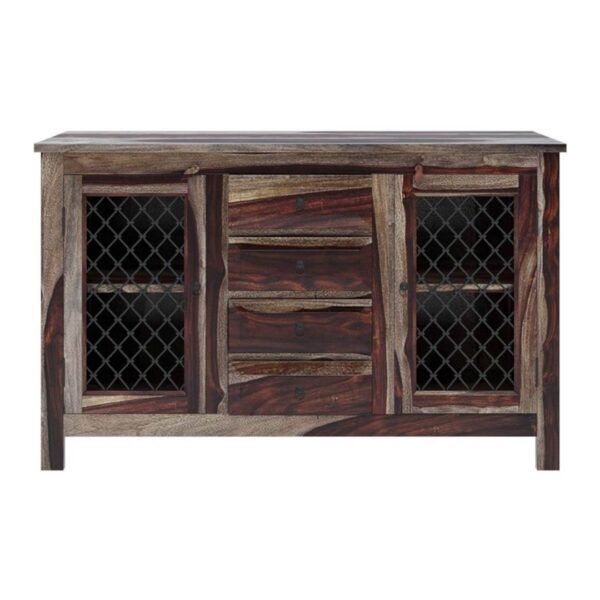 Hand Carved Jodha Solid Wood Sideboard with 4 Drawers