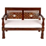2 Seater wooden sofa