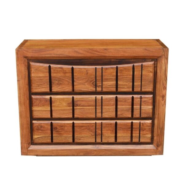 Modern Shutter Solid Wood Chest Of Drawers Honey