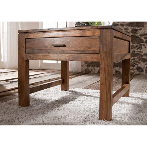 Modern Boston Solid Wood Side Table With 1 Drawer Small