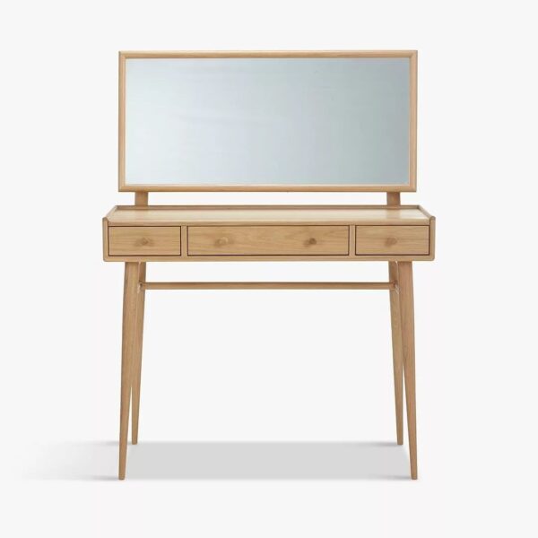 Modern Vannes Solid Wood Natural Dressing Table With 3 Drawer
