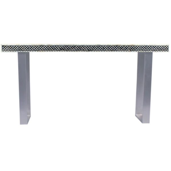 Bone Inlay Black Lattice Hall Table