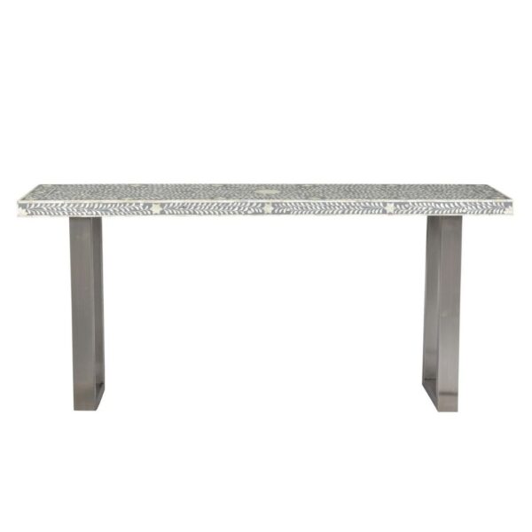 Bone Inlay Grey Floral Hall Table