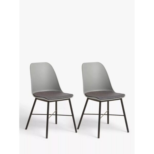 Industrial Metal Factory Solid Wood Grey Dining Chair Set of 2
