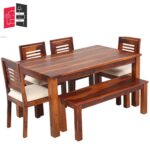 dining table 6 seater teak wood