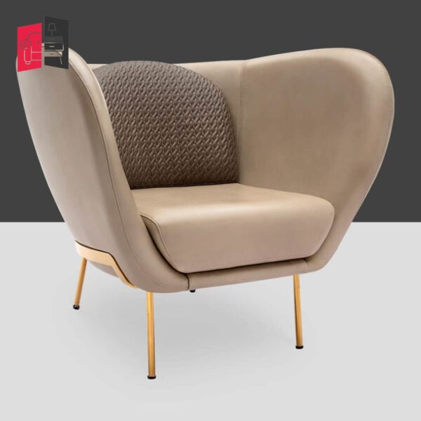 Modern Solid Wood Grey Tycoon Armchair
