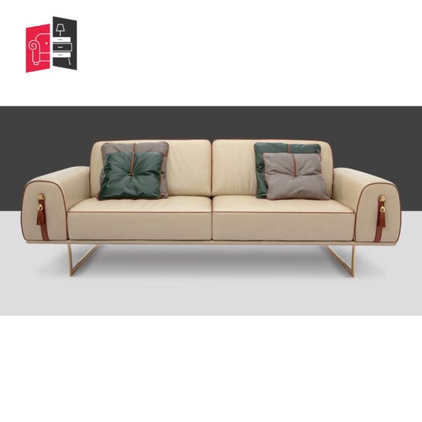 Modern Solid Wood Cremaish Kimberly Sofa